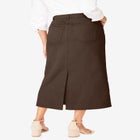 Classic Cotton Denim Midi Skirt image number null