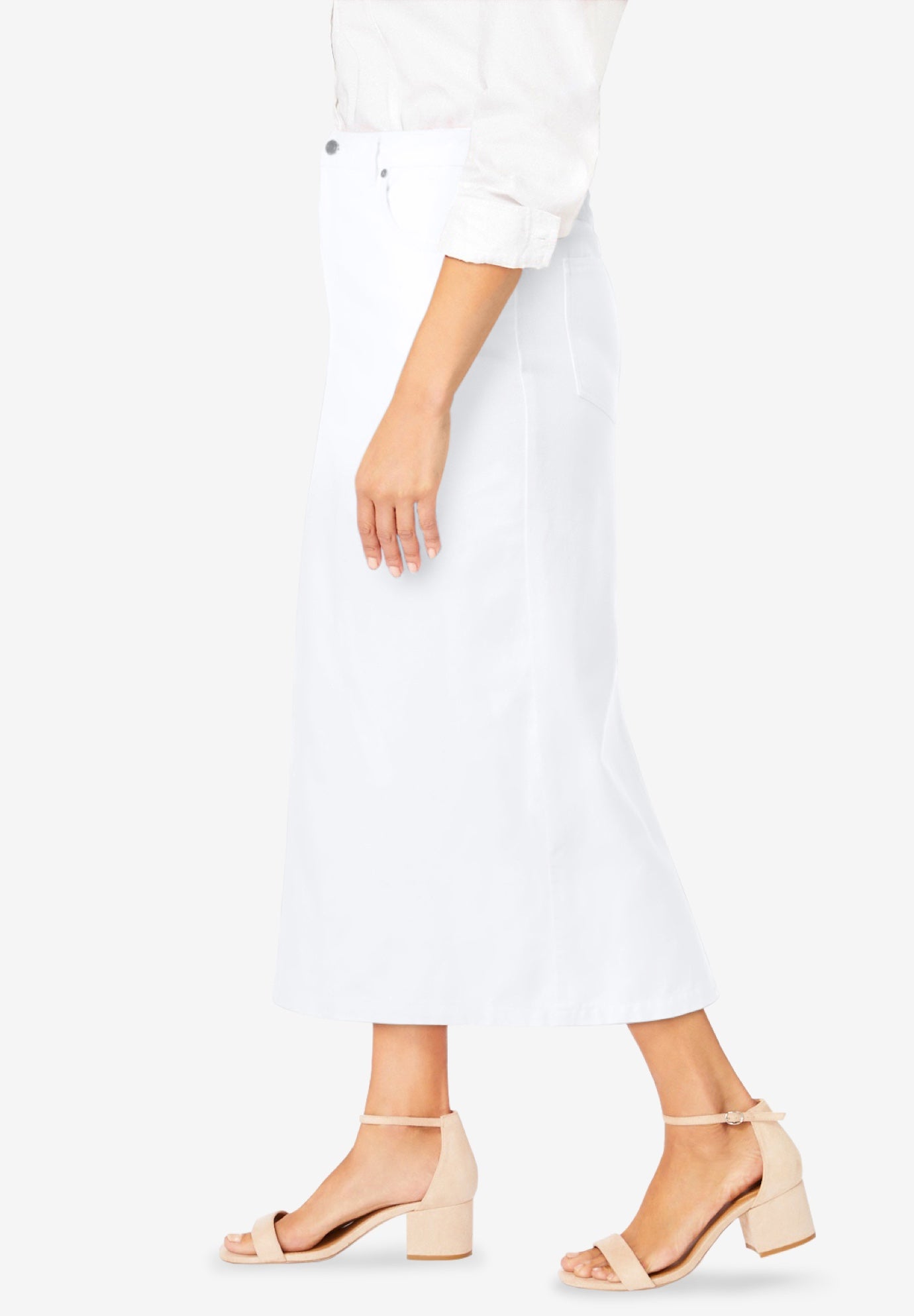 Classic Cotton Denim Midi Skirt image number 2