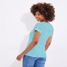 V-Neck Eyelet Tee image number null