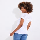Eyelet V-neck Tee image number null