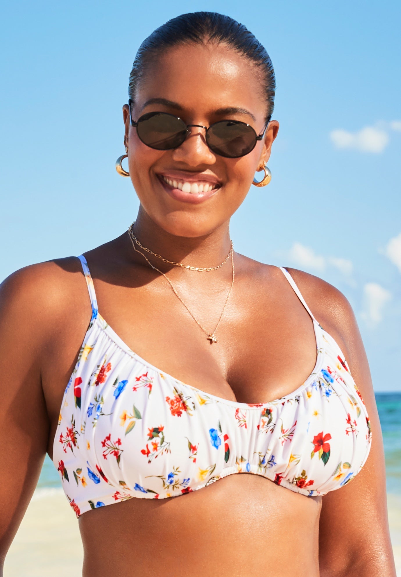 Shirred Scoop Underwire Bikini Top image number 0