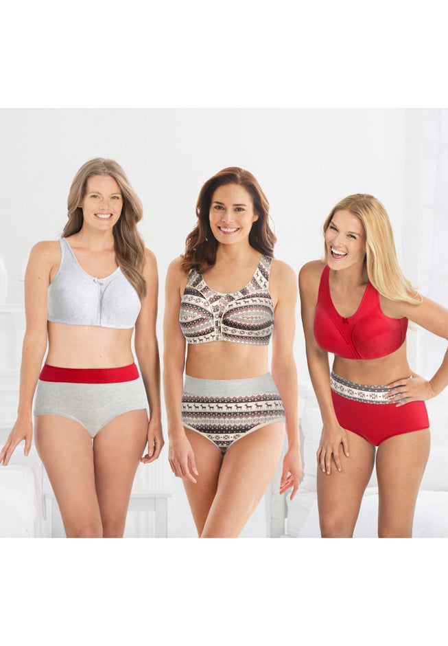 3-Pack Cotton Wireless Bra image number 5