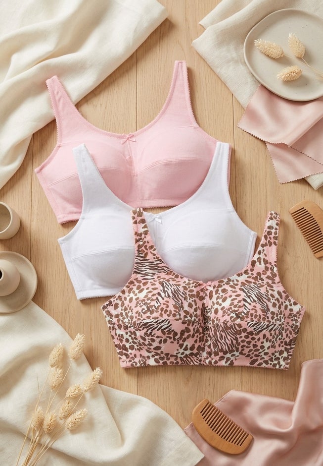 3-Pack Cotton Wireless Bra image number 2