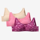 3-Pack Cotton Wireless Bra image number null
