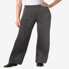 Stretch Ponte Knit Pull-On Wide-Leg Pants image number null