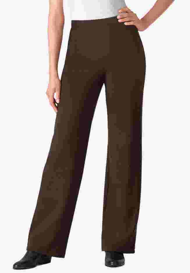 Wide-Leg Ponte Knit Pant image number 0