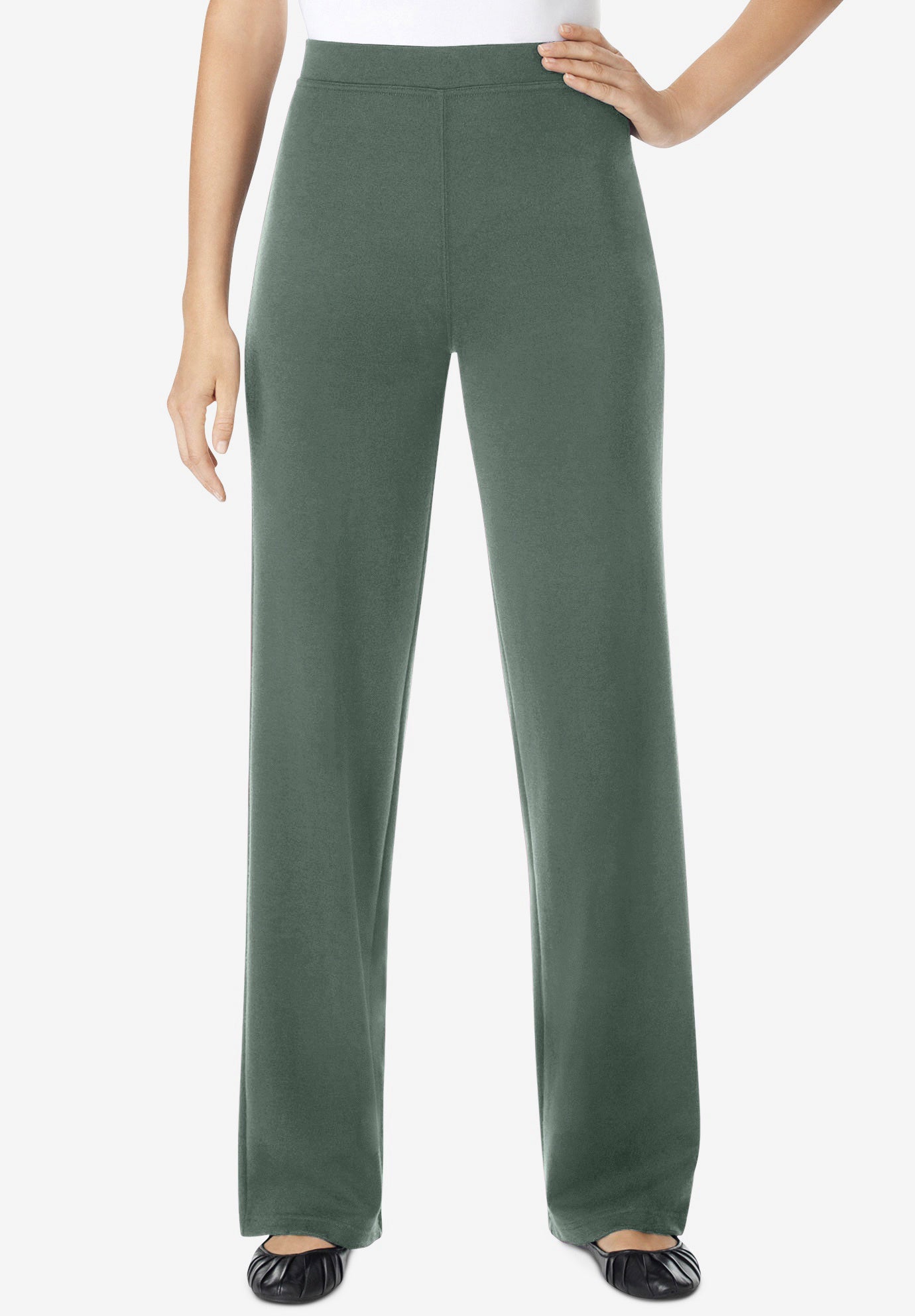 Stretch Ponte Knit Pull-On Wide-Leg Pants image number 0