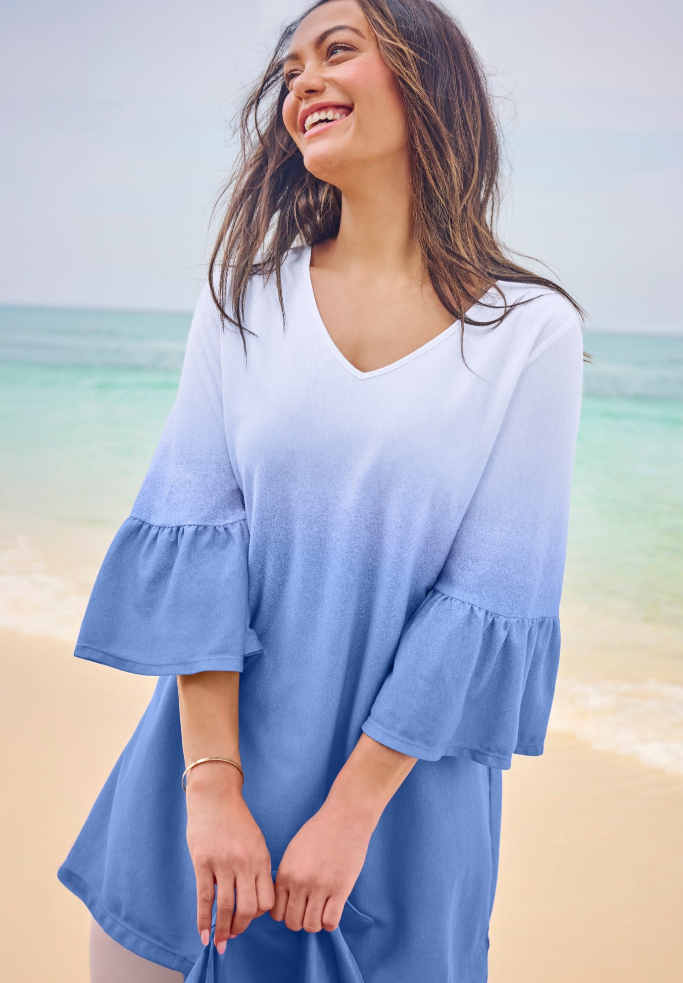 Three-Quarter Bell Sleeve Tunic image number 1