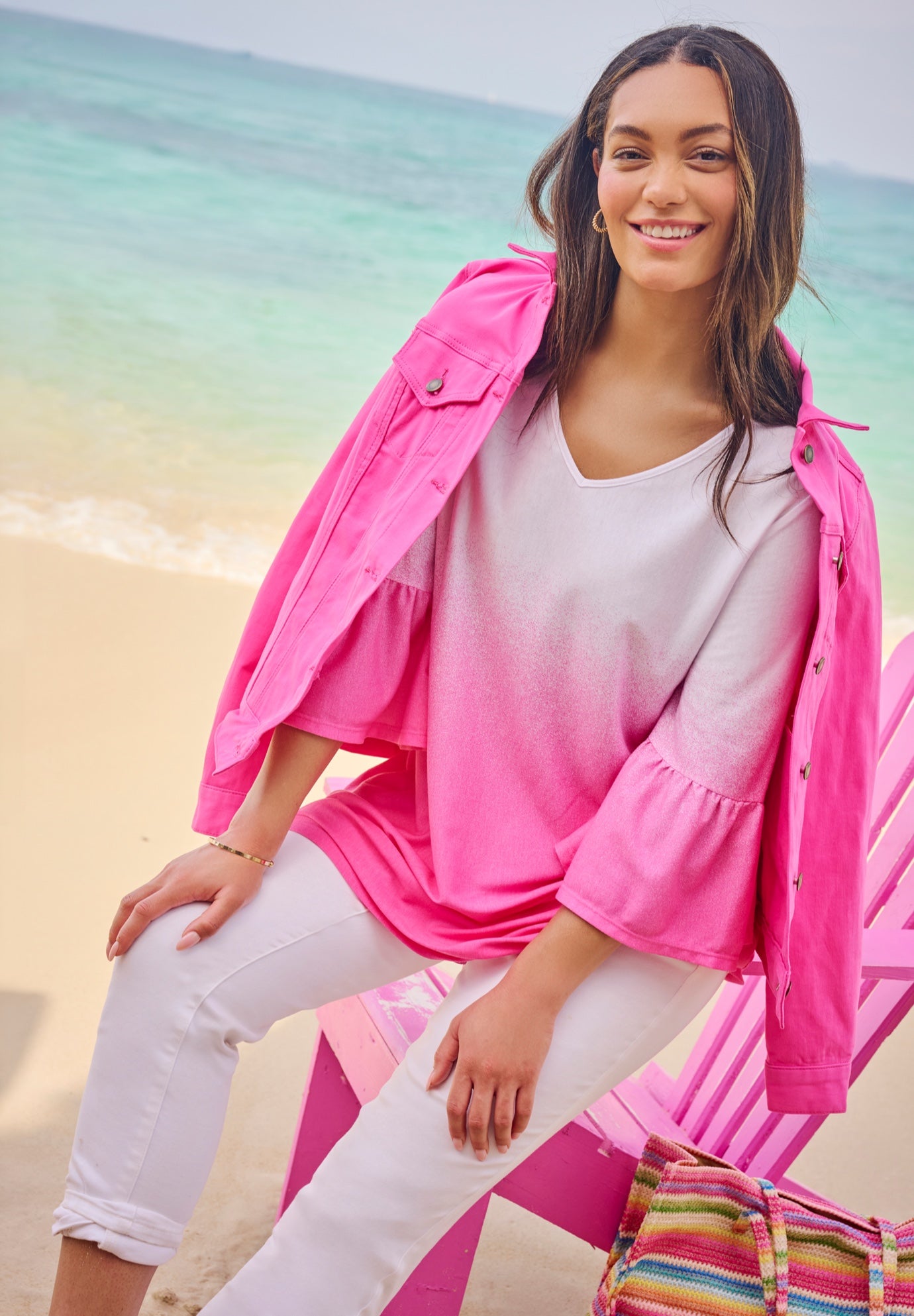 Three-Quarter Bell Sleeve Tunic image number 1