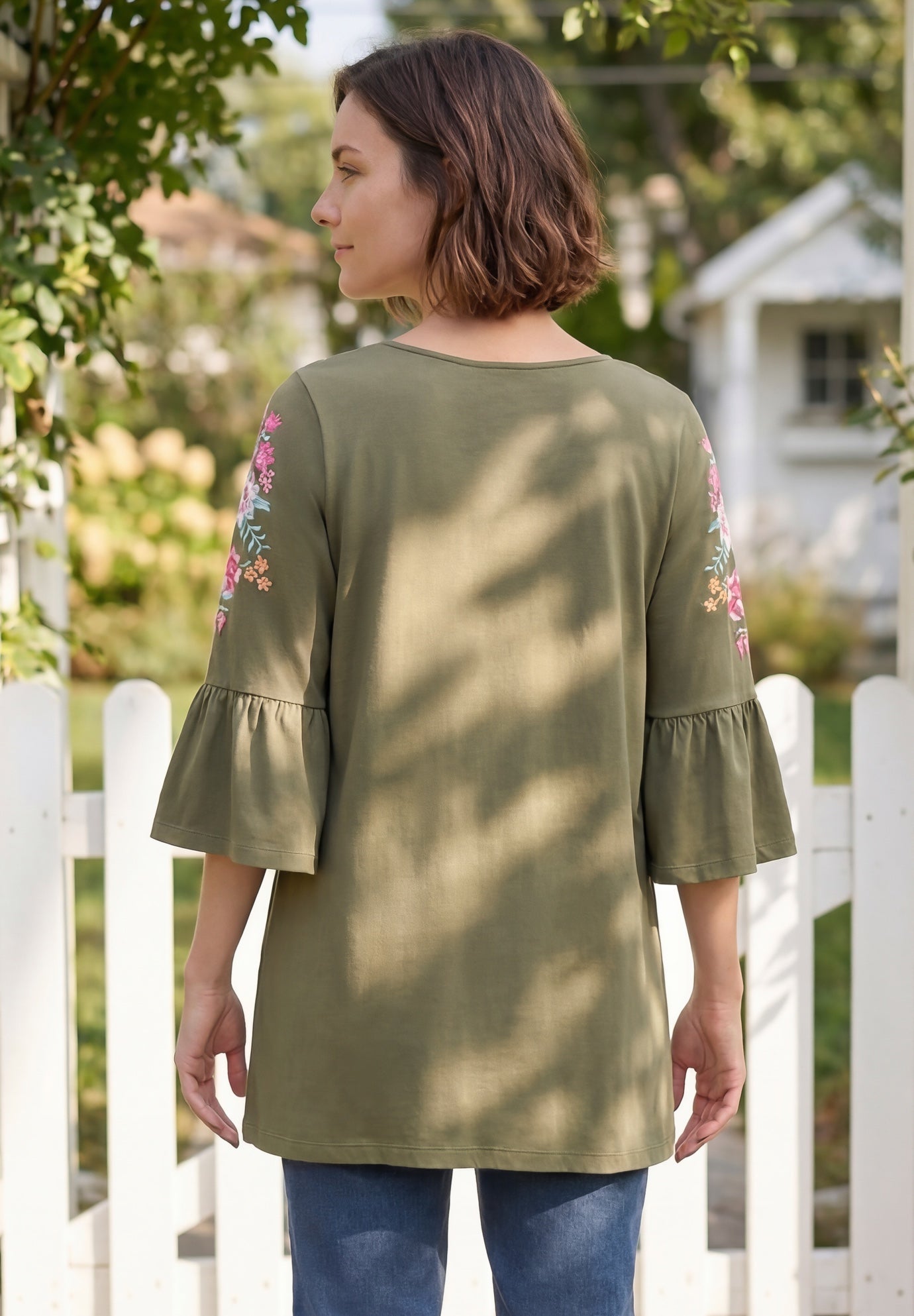 Three-Quarter Bell Sleeve Tunic image number 1
