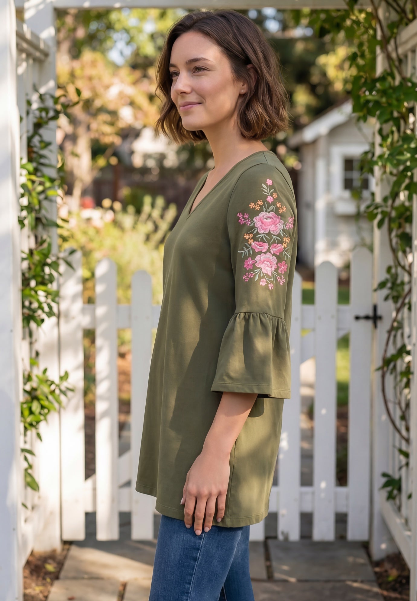 Three-Quarter Bell Sleeve Tunic image number 2