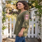 Three-Quarter Bell Sleeve Tunic image number null