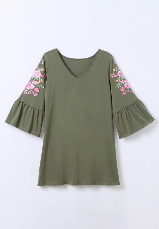 Three-Quarter Bell Sleeve Tunic image number 3