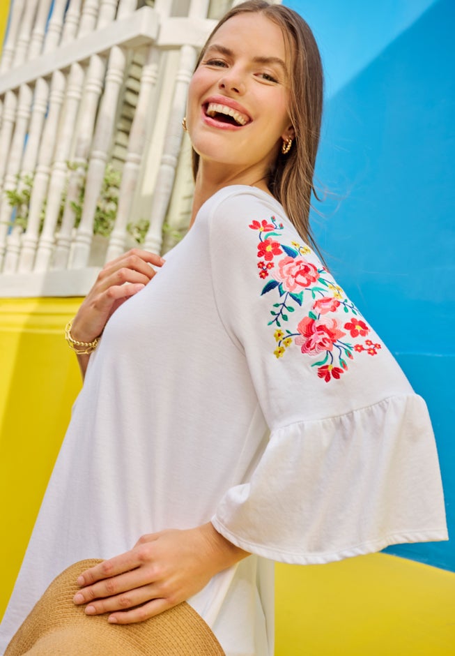 Three-Quarter Bell Sleeve Tunic image number 1