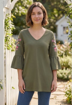 Three-Quarter Bell Sleeve Tunic