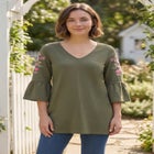 Three-Quarter Bell Sleeve Tunic image number null