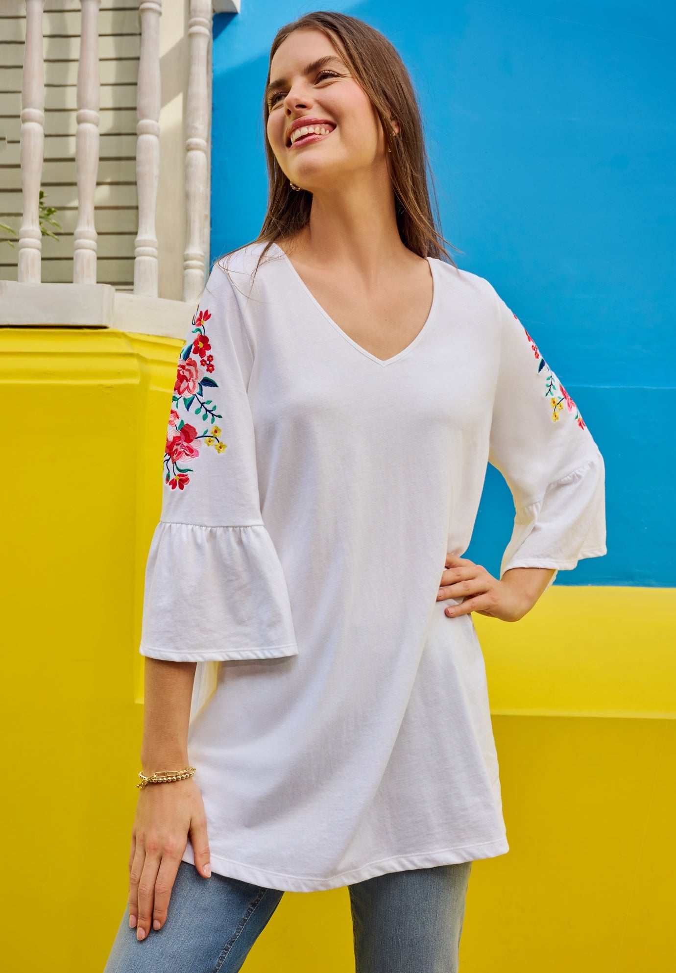 Three-Quarter Bell Sleeve Tunic image number 0