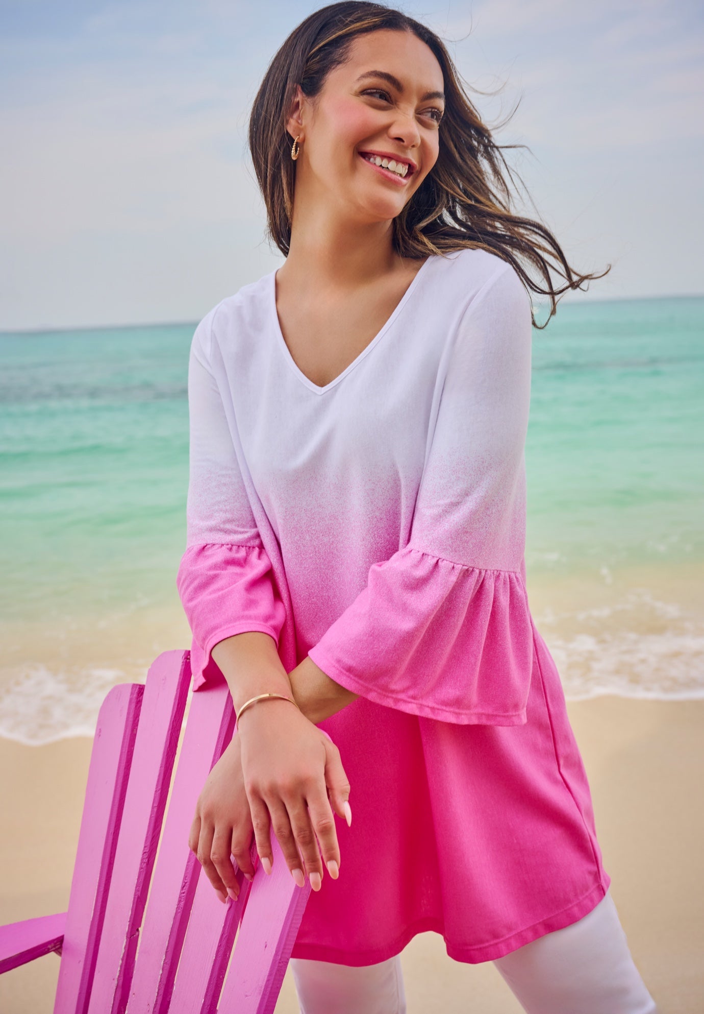 Three-Quarter Bell Sleeve Tunic image number 0