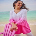 Three-Quarter Bell Sleeve Tunic image number null