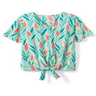 Textured Tie-Front Tee image number null