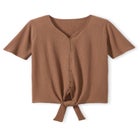 Textured Tie-Front Tee image number null