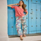 Textured Tie-Front Tee image number null