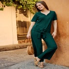 Wide-Leg Texture Knit Pant image number null