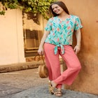 Textured Tie-Front Tee image number null