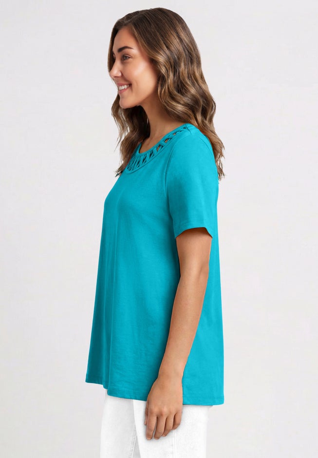 Lattice Neck Tee image number 2