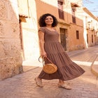 Texture Knit Tiered Flutter Sleeve Maxi Dress image number null