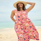 Button-Front Empire Sleeveless Knit Dress image number null