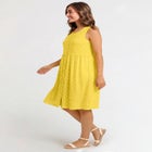 Button-Front Empire Sleeveless Knit Dress image number null