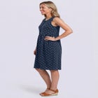 Button-Front Empire Sleeveless Knit Dress image number null