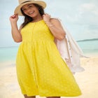 Button-Front Empire Sleeveless Knit Dress image number null