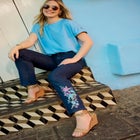 Straight-Leg Stretch Denim Five-Pocket Jeans image number null