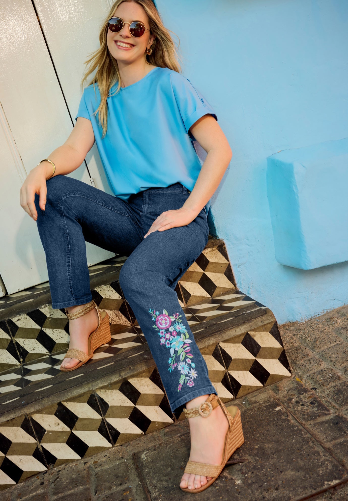 Short Sleeve Dolman Button Tee image number 3