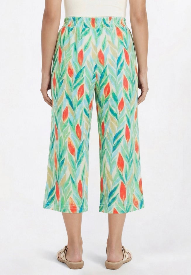 Wide-Leg Texture Knit Capri image number 1