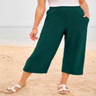 Wide-Leg Texture Knit Capri image number null
