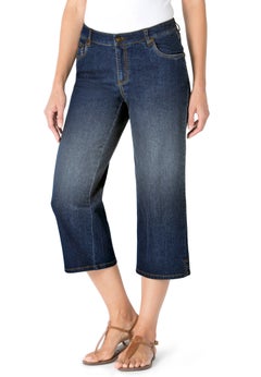 Clean Front Denim Capri