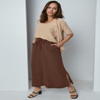 Cotton Gauze A-Line Midi Skirt image number null