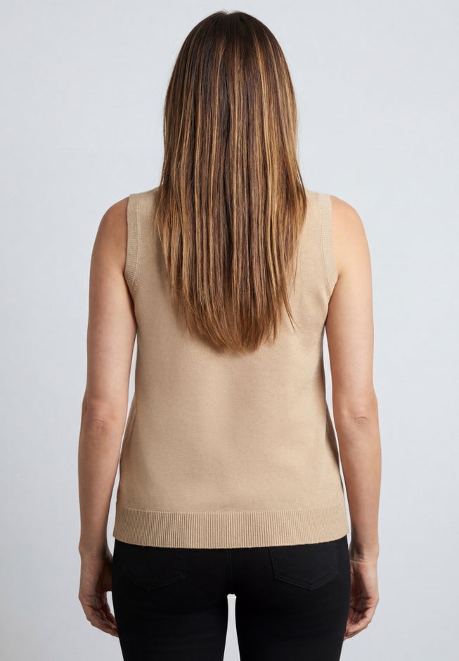 Sleeveless Sequin Knit Sweater Shell image number 1