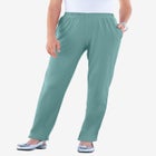 Plus Size Straight Leg Soft Knit Pull On Pant image number null
