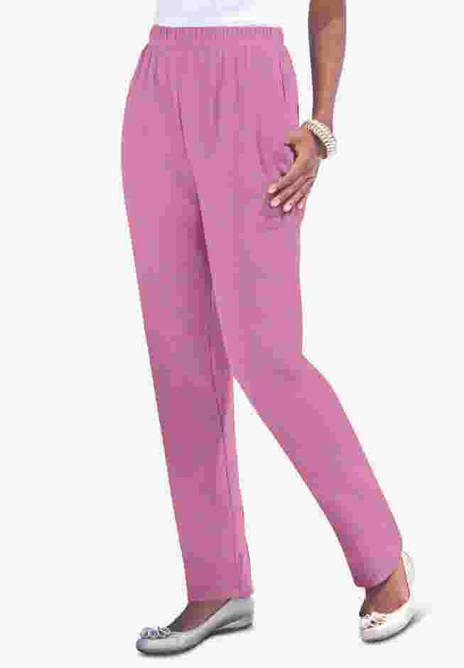 Plus Size Straight Leg Soft Knit Pull On Pant image number 0