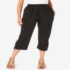 Plus Size Soft Knit Pull-On Capri Pant image number null