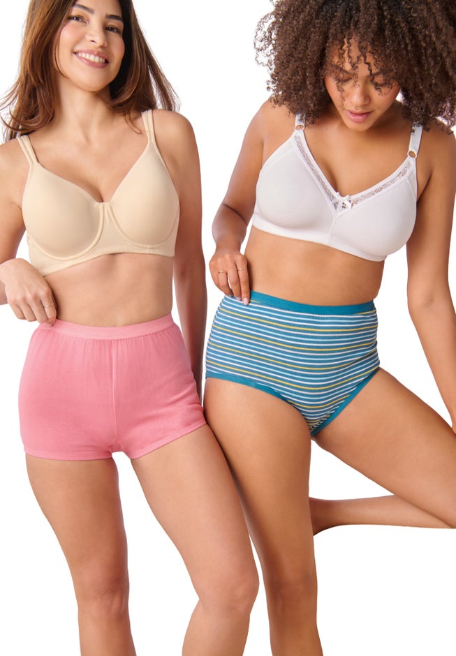 Comfort Choice Soft Cotton Brief/Boyshort 4-Pack image number 1