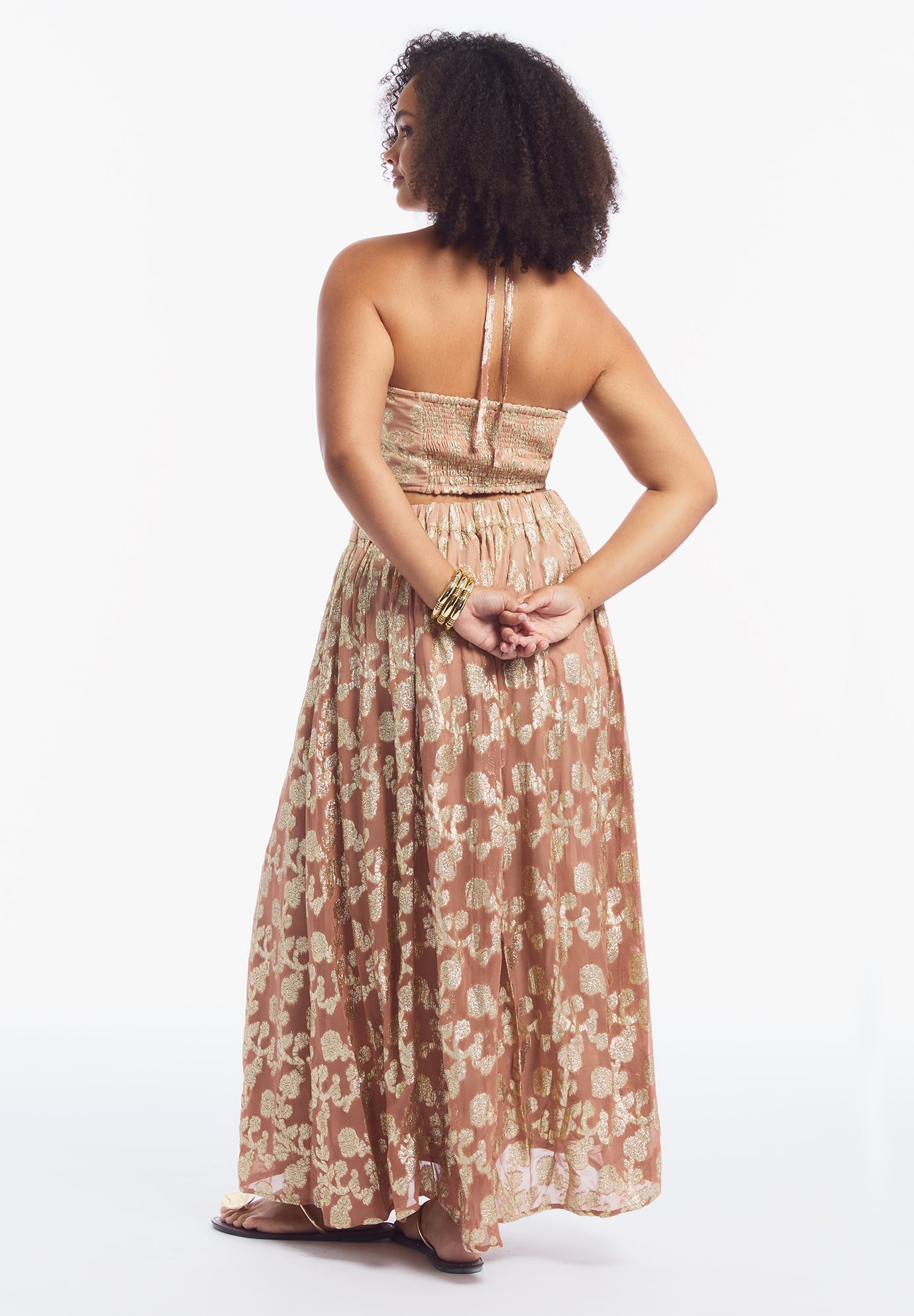 Metallic Jacquard Maxi Dress image number 2
