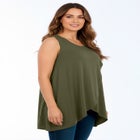 Sleeveless Tulip Overlay Knit Tunic image number null