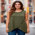 Sleeveless Tulip Overlay Knit Tunic image number null