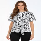 Stretch Crepe Tie Waist Top image number null