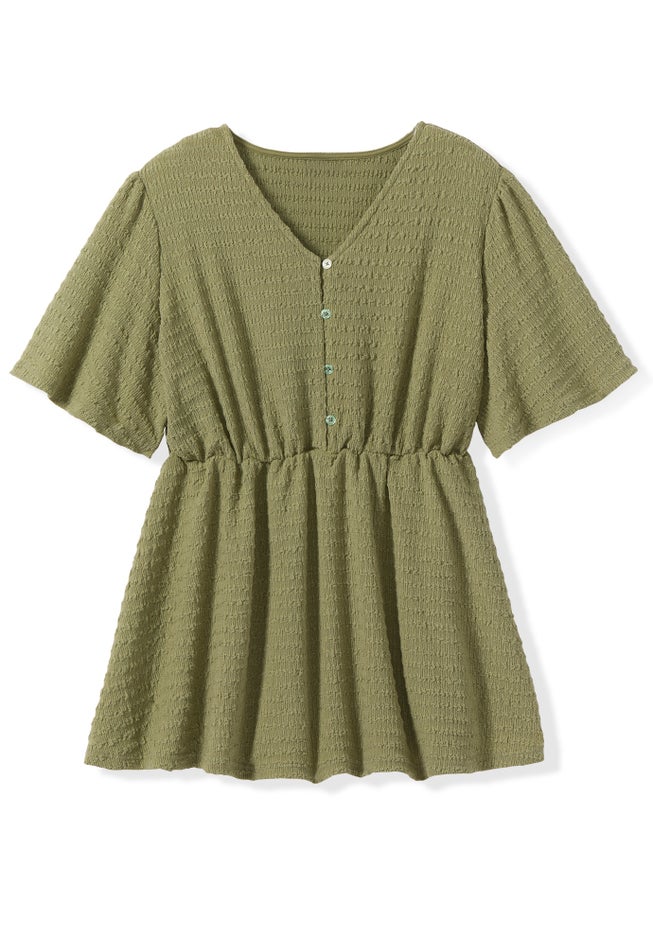 Half Placket Textured Tunic image number 1